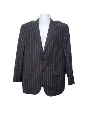 Isaia Napoli Striped Wool Mohair Blazer Double Vented Sport Coat Jacket Mens 54